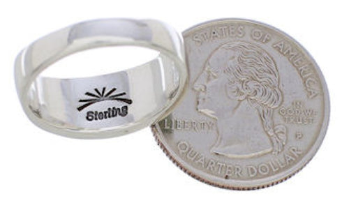 Southwest Genuine Sterling Silver Opal Inlay Ring Size 6-3/4 CX50099